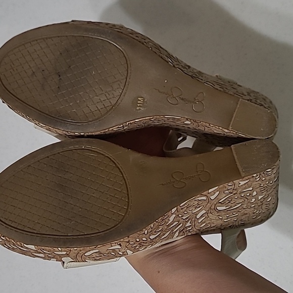 Jessica Simpson cork & cream platform sandals size 11 - Picture 10 of 16